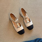 Damen elegante Slingback Ballerinas mit dekorativen Perlenakzenten R&B