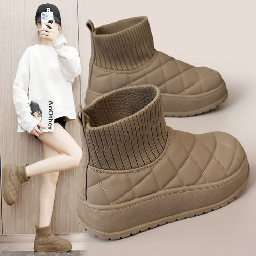 Damen modische Steppschuhe mit hohem Kragen und rutschfester Sohle R&B