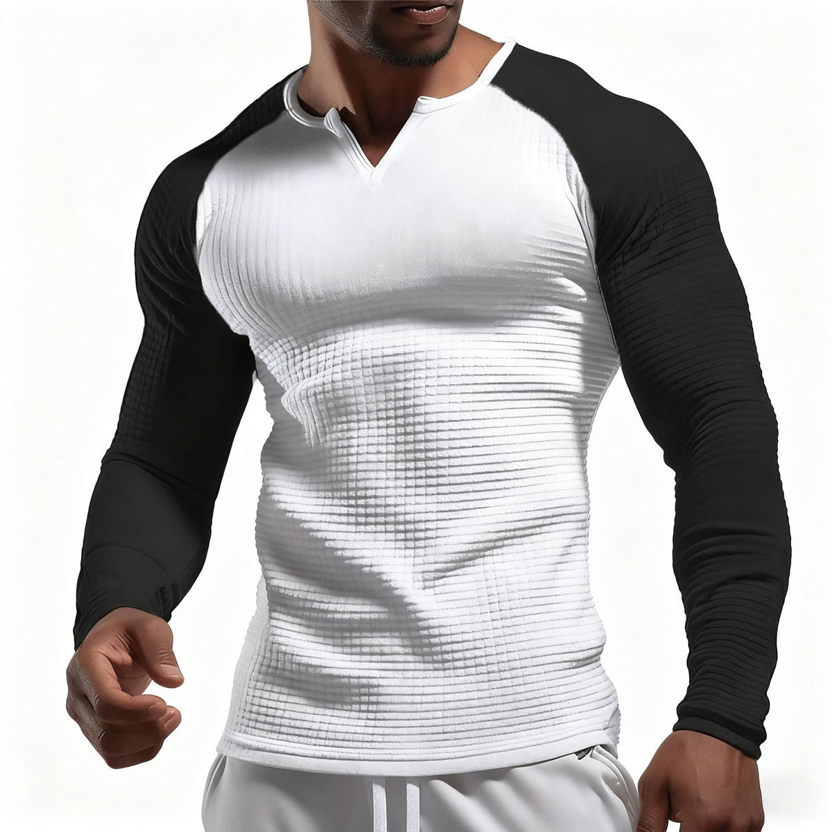 Herren Langarmshirt mit innovativem Strukturdesign R&B