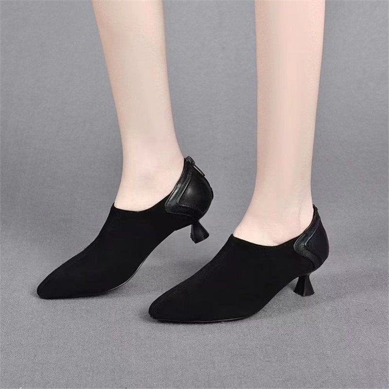 Damen spitze Slipper mit elegantem Absatz R&B