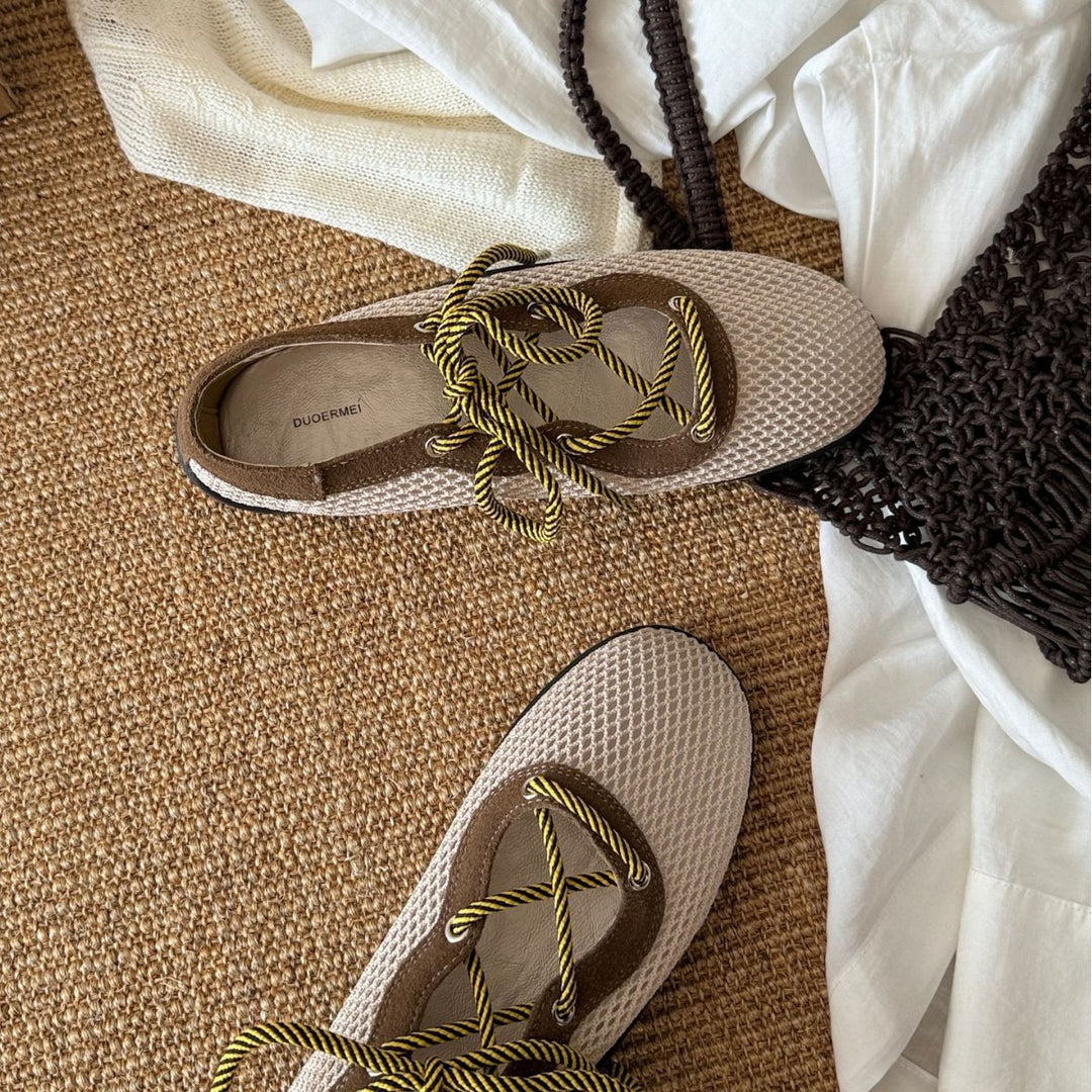 Damen Atmungsaktive Sport-Sneaker mit elastischen Schnürsenkeln und rutschfester Sohle R&B