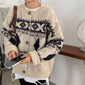 Damen Grobstrickjacke mit dekorativem Norwegermuster R&B