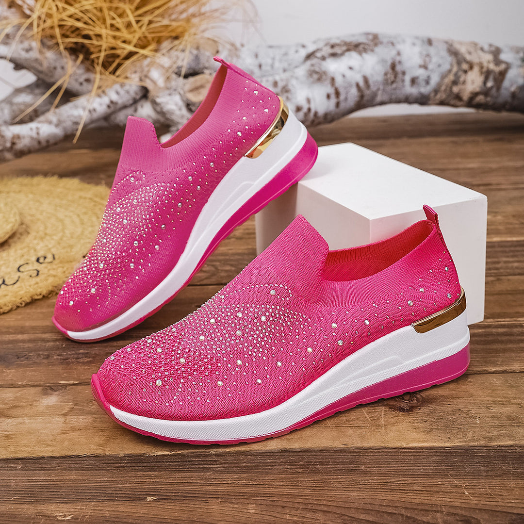Damen Glamouröse Sneaker mit funkelnden Strassdetails R&B