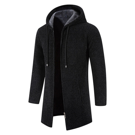 Herren modische Premium-Fleecejacke mit Kapuze und seitlichen Taschen R&B