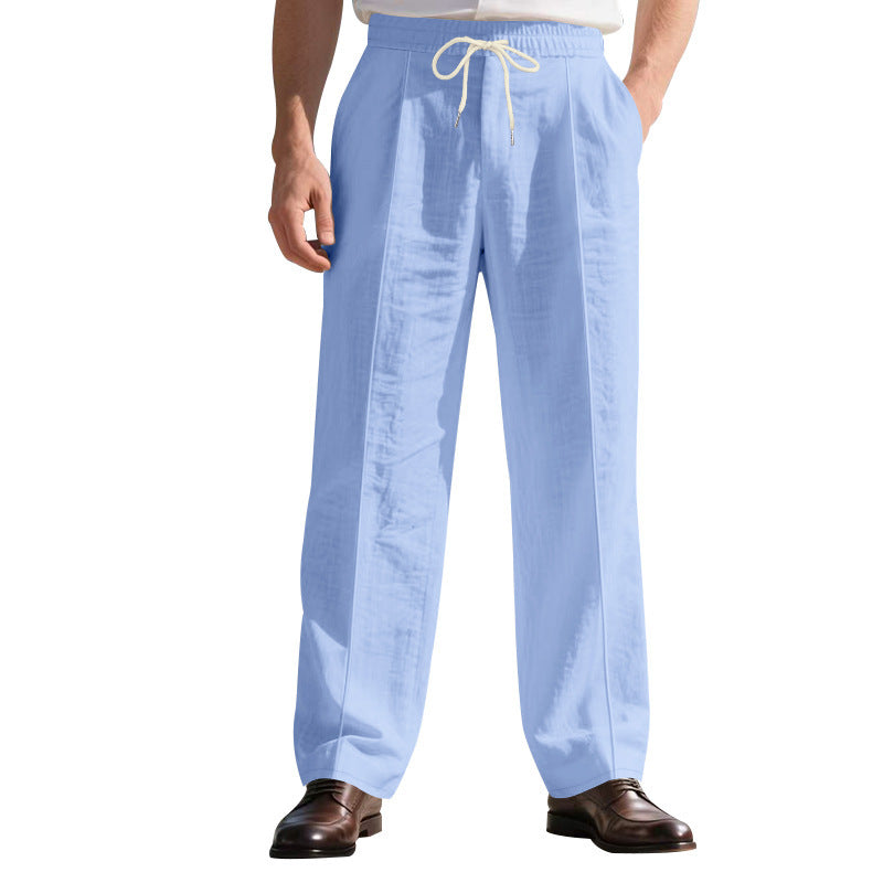 Herren Luftige Freizeit-Hose mit verstellbarem Kordelzug und pflegeleichter Oberfläche R&B