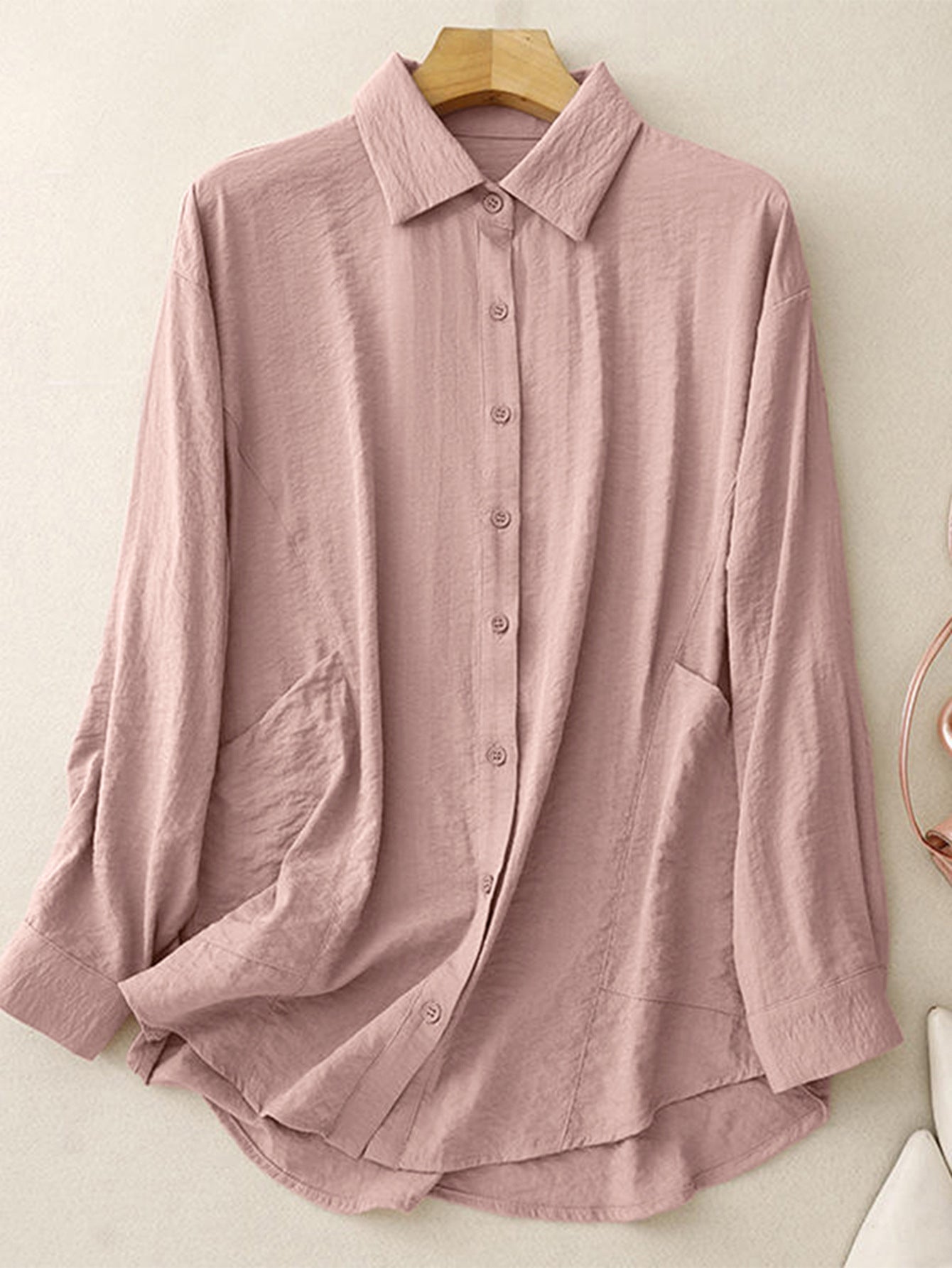 Damen Trendige Bluse mit lässigem Schnitt und praktischen Eingrifftaschen R&B