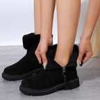 Damen Winterstiefel mit kuscheligem Kunstfellkragen und rutschfester Profilsohle R&B