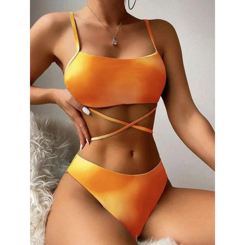 Damen Bikini-Set mit stylischem Wickelrock und verstellbaren Trägern R&B