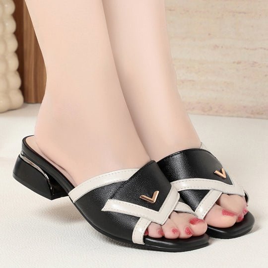 Damen Mules mit modernem Design und elegantem Blockabsatz R&B