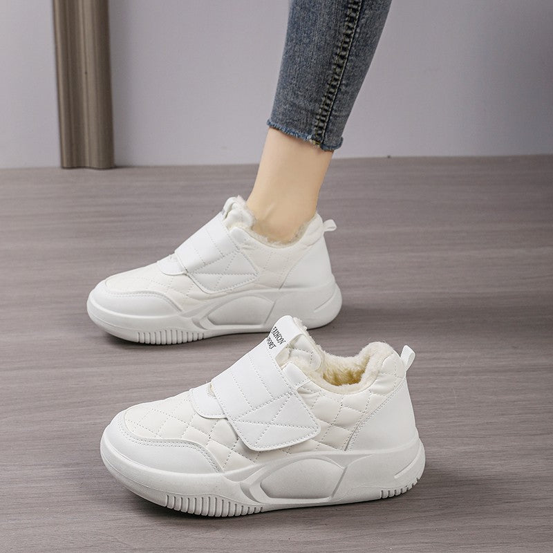 Damen Bequeme Sneakers mit warmer Innenausstattung und praktischem Klettverschluss