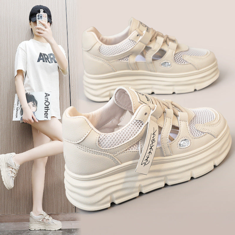 Damen Sportliche Plateau Sneakers mit atemberaubendem Design und verstellbarem Klettverschluss R&B