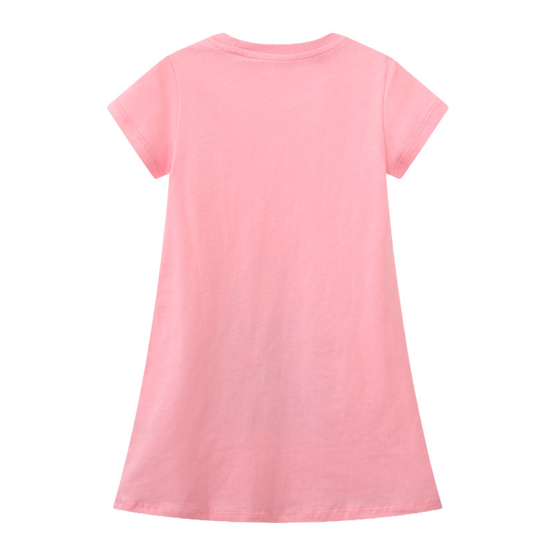 Mädchen T-Shirt Kleid mit kreativem Taschenmotiv R&B