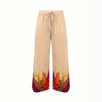 Damen Set mit farbenfrohem Blumenmuster und weiten Beinen R&B