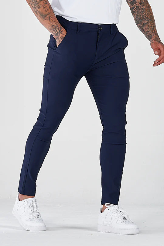 Herren eng anliegende Chinohose mit elastischem Bund und stylishem Design R&B