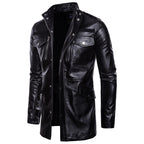 Herren Lederjacke mit Zipper-Taschen