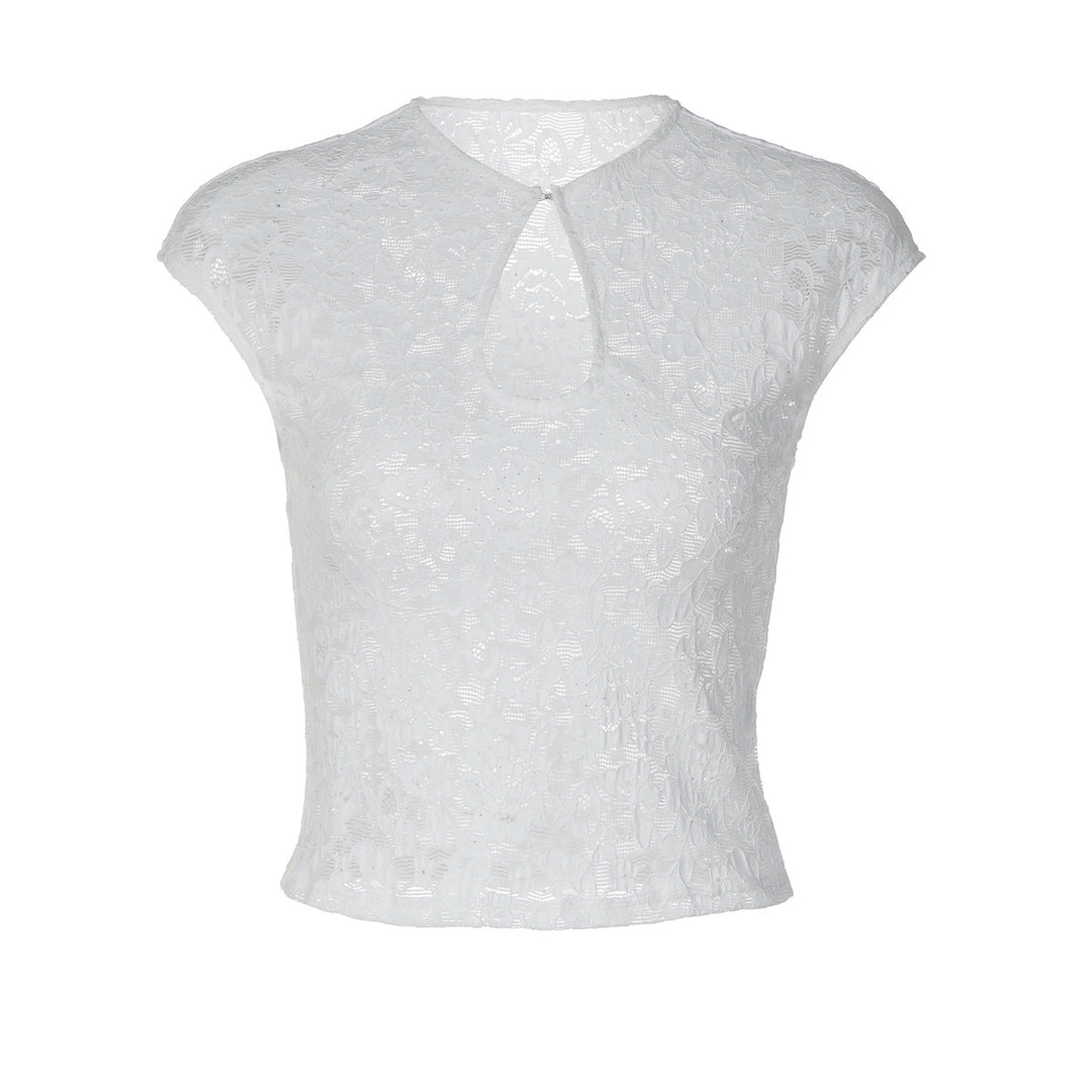 Damen Spitzentop mit modischem Schlitz R&B