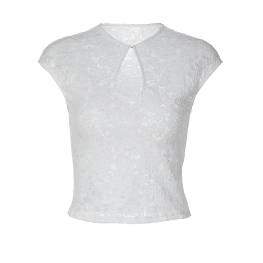 Damen Spitzentop mit modischem Schlitz R&B
