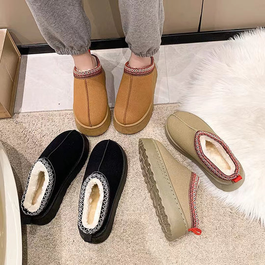Damen Hausschuhe mit komfortabler Sohle und dekorativem Strickrand R&B