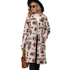 Damen modische Teddyjacke mit einzigartigem geometrischem Muster R&B