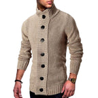 Herren modische Strickjacke mit hohem Kragen und Knopfdetails R&B