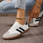 Damen nan Retro-Laufschuh mit Veloursleder-Details, Kontraststreifen und rutschfester Gummilaufsohle R&B