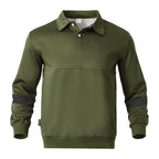 Herren sportlicher Langarm-Polo mit modernem Design und Kontrastärmel R&B