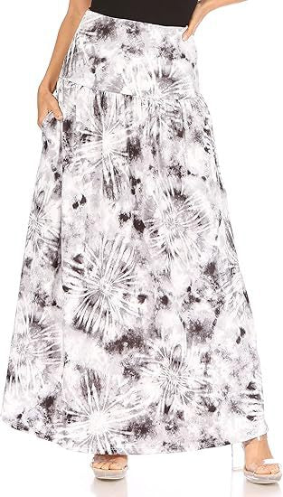 Damen Maxi-Rock mit elastischem Bund und Taschen R&B