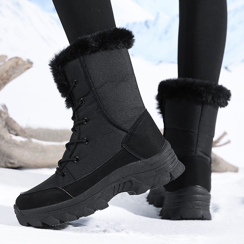 Damen Gefütterte Winterstiefel mit rutschfester Sohle und modischem Kunstfell R&B