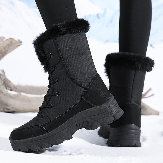 Damen Gefütterte Winterstiefel mit rutschfester Sohle und modischem Kunstfell R&B