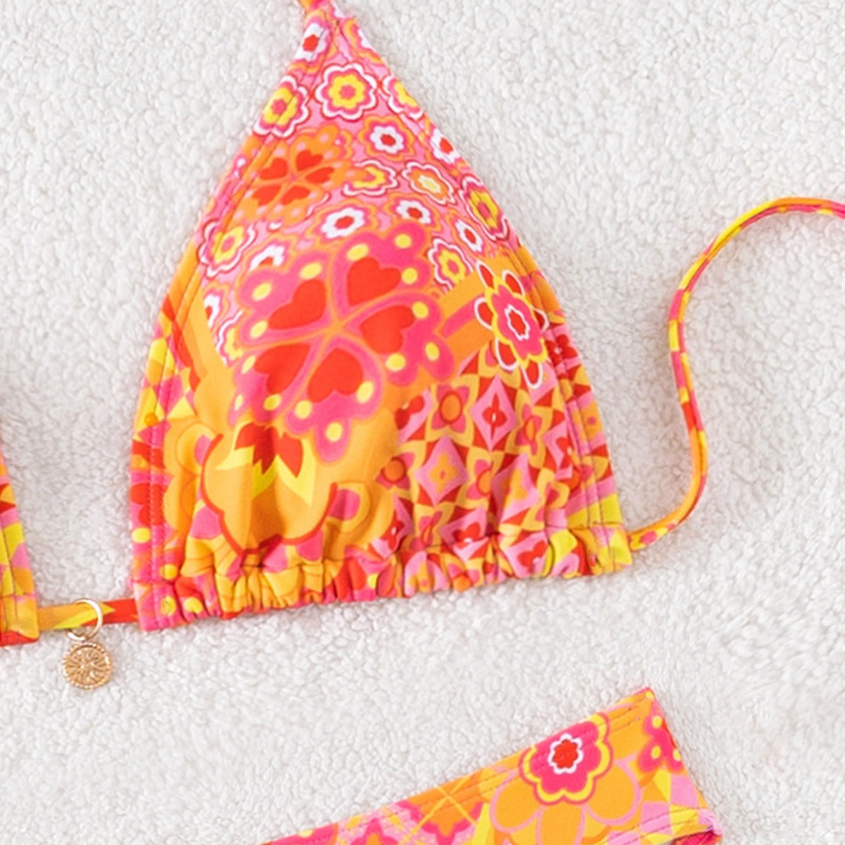 Damen Triangel-Bikini mit einzigartigem Mosaik-Muster und verstellbaren BindR&Bändern R&B