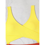 Damen Cut-Out Badeanzug mit hohem Bund und Wickeldesign R&B