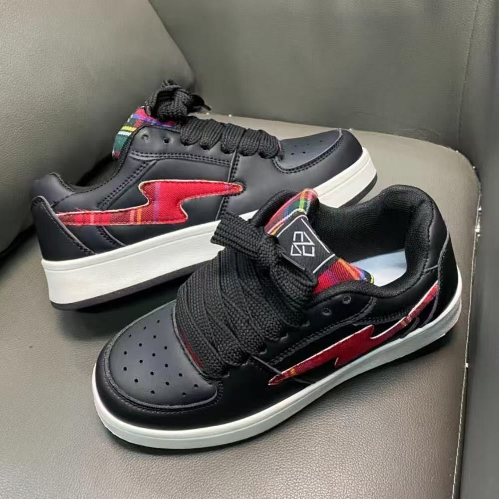 Damen Sportliche Sneakers mit zweifarbigem Obermaterial und trendigem Karomuster R&B