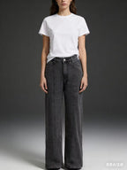Damen Weite High-Waist Jeans mit klassischem Design