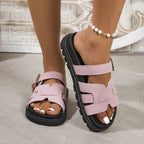 Damen Komfortable Zehentrenner-Sandalen mit modischem Riemendesign R&B