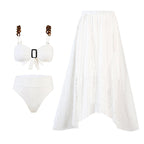 Damen Bikini-Set mit elegantem Wickelrock und raffinierten Trägerdetails R&B