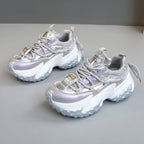 Damen modische Sneakers mit glänzenden Akzenten und stoßdämpfendem Sohlenprofil R&B
