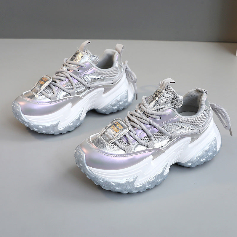 Damen modische Sneakers mit glänzenden Akzenten und stoßdämpfendem Sohlenprofil R&B