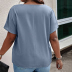 Damen lässiges Oberteil mit seitlichem Knoten und weichem Material R&B