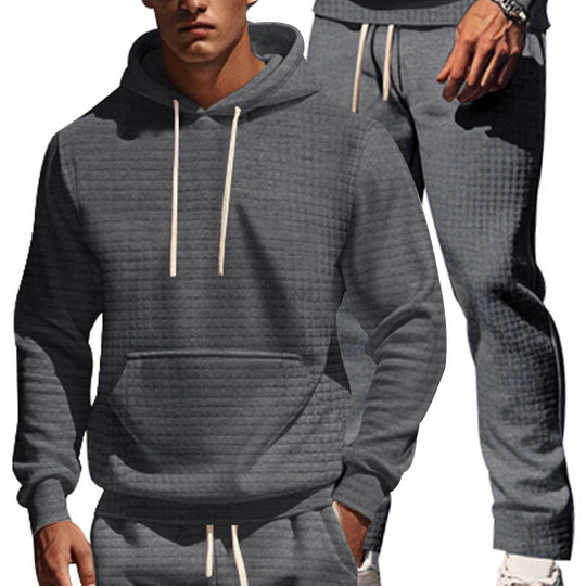 Herren lässiger Kapuzenpullover mit strukturiertem Design und praktischen Taschen R&B