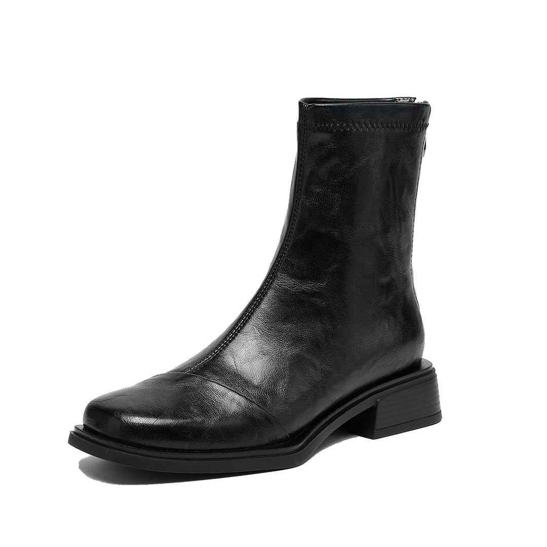 Damen elegante Ankle Boots mit modernem Reißverschluss und komfortablem Blockabsatz R&B