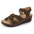 Damen Komfortable und modische Sandalen mit verstellbaren Klettverschlüssen und anatomischer Fußbettung R&B