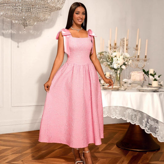 Damen Elegantes Abendkleid mit schimmernden Details und verspielten Rüschenschultern R&B