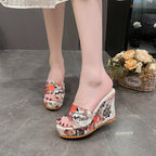 Damen Wedge-Sandalen mit floralem Design und komfortabler Fußbettung R&B