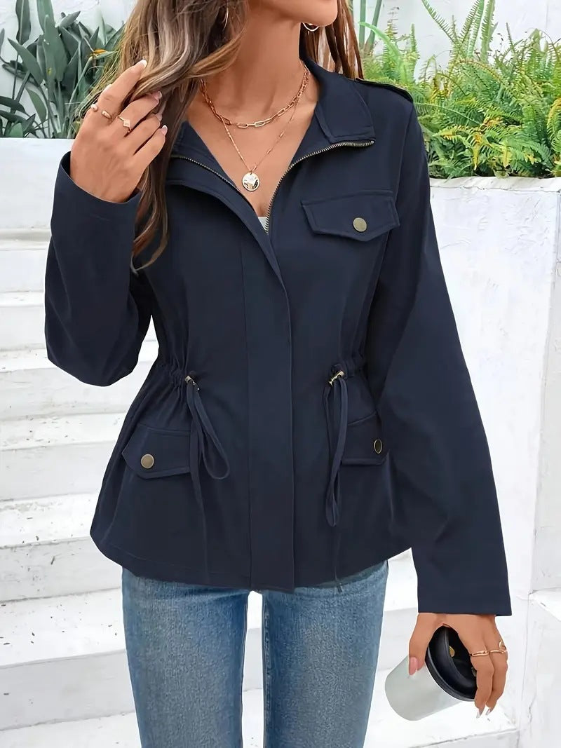 Damen Übergangsjacke mit verstellbarem Taillenzug und praktischen Taschen R&B