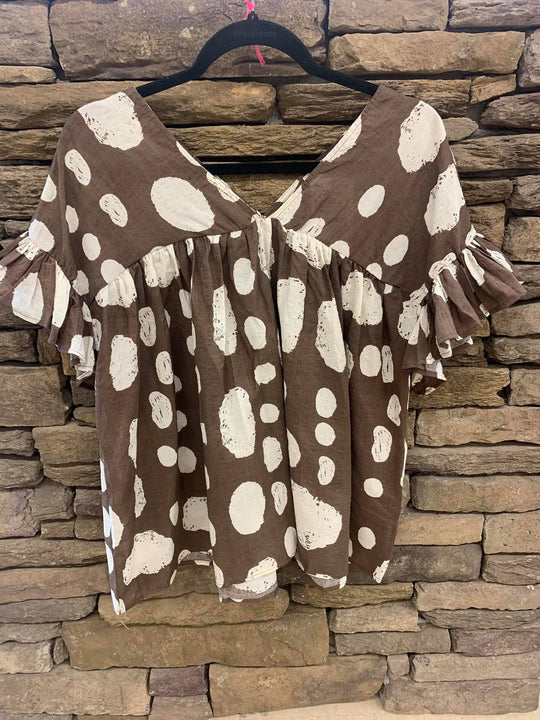 Damen Bluse mit Rüschen und stilvollem Punktedesign R&B