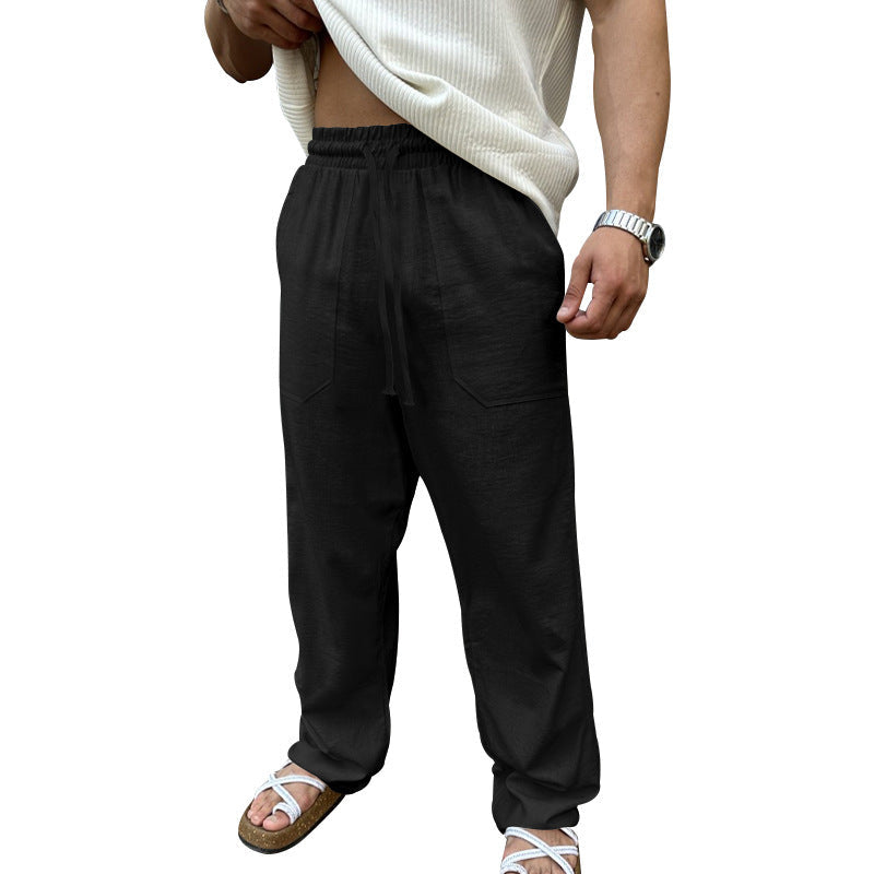 Herren Bequeme Leinenfreizeithose mit elastischem Bund und praktischen Seitentaschen R&B