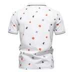Herren Kurzarm Poloshirt mit hochwertigem Allover-Muster