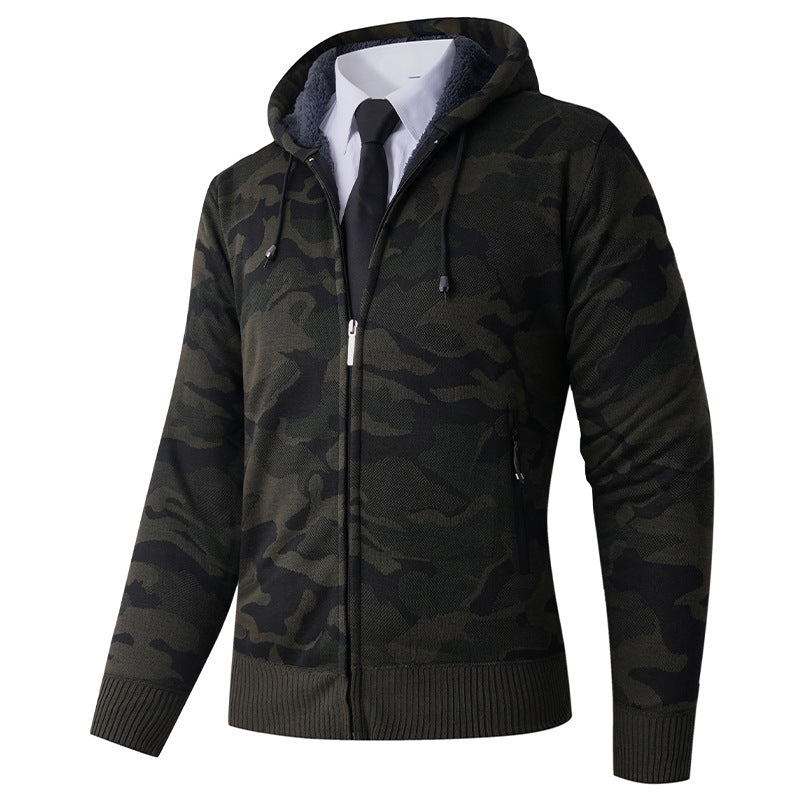 Herren modische Kapuzenjacke mit stylischem Camouflage-Design R&B