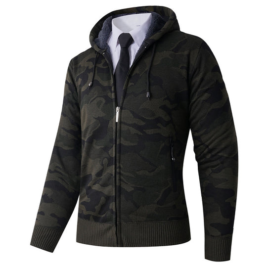 Herren modische Kapuzenjacke mit stylischem Camouflage-Design R&B