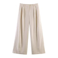 Damen weite Leinenhose mit eleganter Faltenlegung R&B